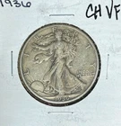 1936  WALKING LIBERTY SILVER HALF DOLLAR~ CH VF ~NICE LOOKING COIN~ 90% SILVER