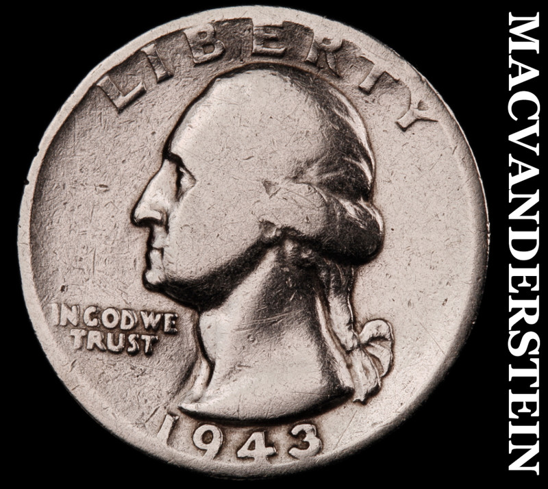 1943 Silver Washington Quarter - Scarce  Better Date  No Reserve  #M601