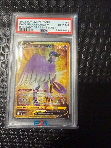 PSA 10 Galarian Articuno V  Brilliant Stars 181/172 Secret Pokemon Card