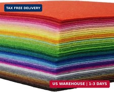 Durable 1mm Thick Felt Fabric Sheets - 42 Assorted Colors for Crafters