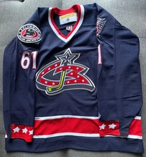 Vintage Official Rick Nash #61 Columbus Blue Jackets NHL Jersey Men’s 2XL XXL