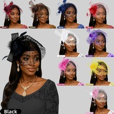 African Women Flower Polka Dot Mesh Bonnet Cap Headwear Fascinator Handband Lady