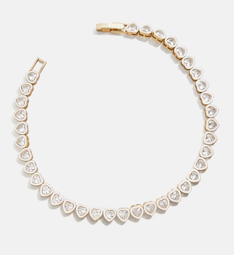 Baublebar White Clear Gold Kali Heart Bracelet Size 6.75
