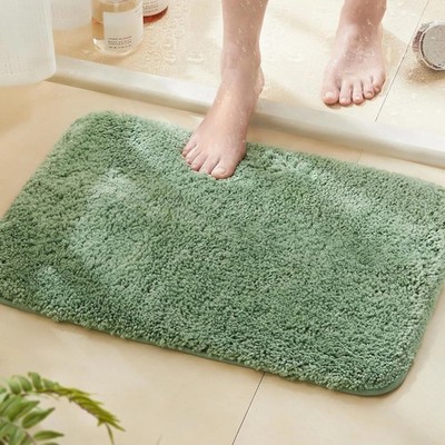 Super Soft Shaggy Bathroom Rugs Absorbent Thick Non Slip 17 x 24 Sage