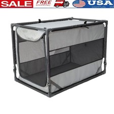 Large Portable Folding Dog Kennel Pop Up Crate Travel Dog Cage Mesh Panels New