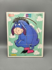 1980 Playskool Hello I'm Eeyore wooden puzzle tray 674-06 7 pieces Disney