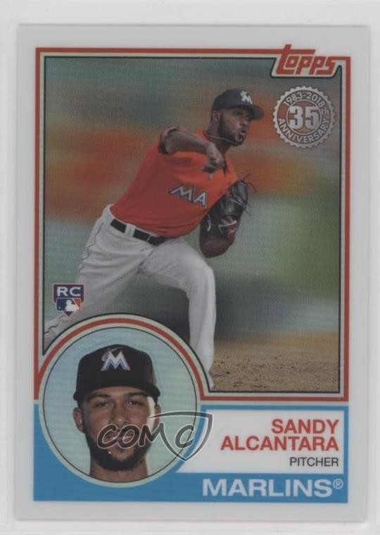 2018 Topps Silver Pack 1983 Design Chrome Sandy Alcantara #53 Rookie RC 09x3