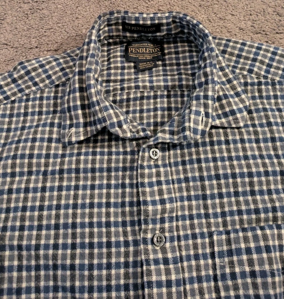 Vintage Pendleton Sir Pendleton Wool Gray Blue Ch… - image 2