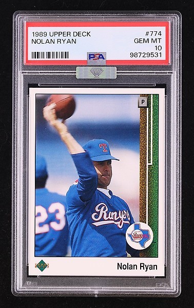 1989 Upper Deck NOLAN RYAN #774 PSA 10+ MBA SILVER DIAMOND SUPERIOR EYE APPEAL