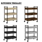 Kitchen Trolley Rolling Cart Storage Serving Trolley Engineered Wood vidaXL