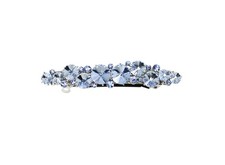 Light Blue Floral Small Hair Barrette Clip Styling Accessory Elegant Decorative