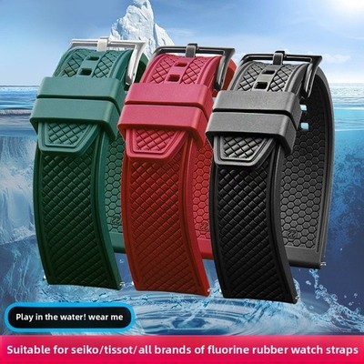 High End Fluororubber Soft and Dust-free Watch Band Straps Mens Diver 20 21 22mm