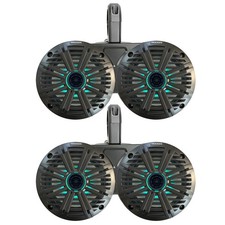 Kicker 6.5" 195W LED Speaker w/ Charcoal Grille 2 Pair ,Black Speaker Enclosure