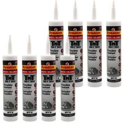 Dynatex Truck N Trailer White Sealant 10.1 oz - Flexible All-Weather (8-Pack)