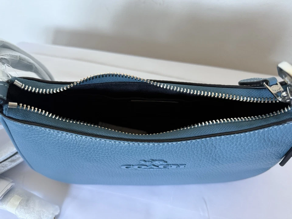 Bolso de Hombro COACH CC321Teri Cuero Corredor Azul HALLAZGO RARO Foto 4 de 4