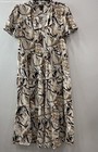 NWT Nicole Miller New York Brown Floral Dress Women's Size XL