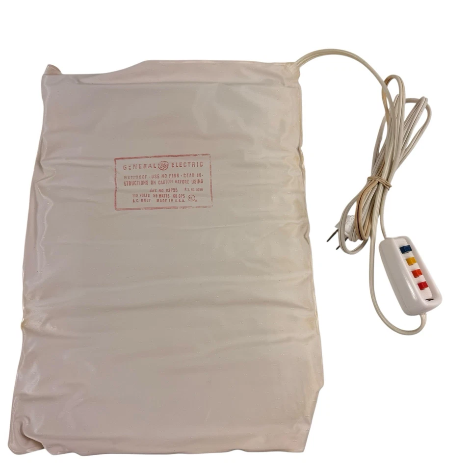 Almohadilla térmica GE de colección caja eléctrica general cubierta de tela de rizo rosa multi calor Foto 2 de 4