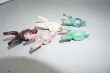 Lot of 5 REL Wagon Rider In Gray,Brown, Green  Plastic.  Riding Shotgun.   1950s