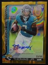 Topps Chrome Football Sweet Brian Thomas Jr. Gold Autograph Jaguars Card 33/50