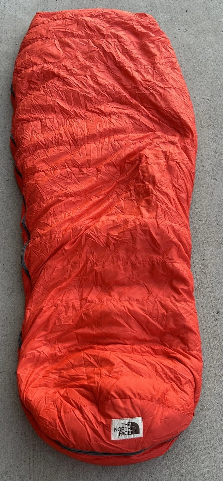 VTG! The NORTH FACE **Brown Label** Fire Orange GOOSE DOWN Sleeping Bag 32x80