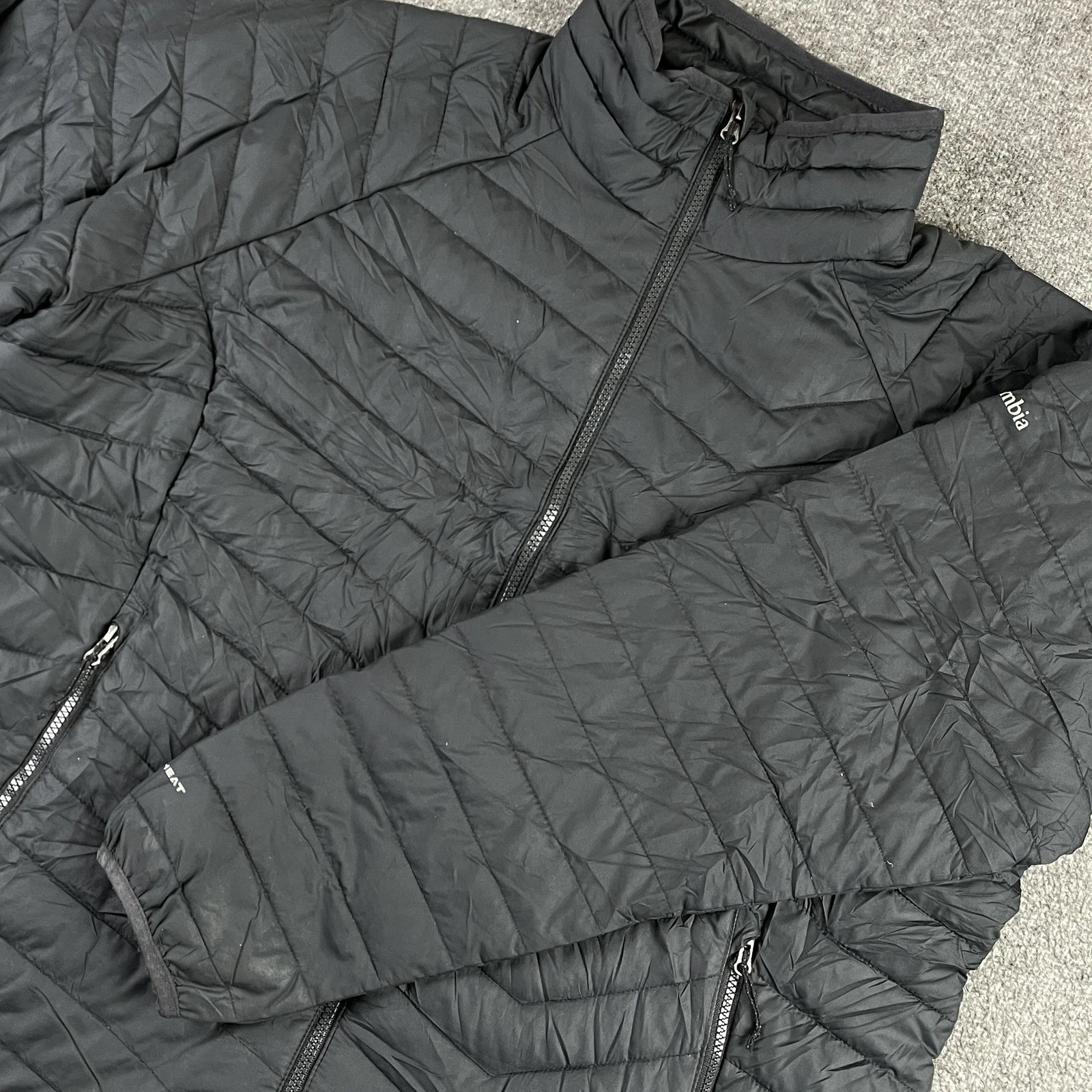 Columbia Jacket Mens 2XL Black Omni-Heat Insulated Puffer Full Zip Thermal