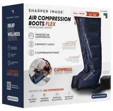 Sharper Image Flex Air Compression Boots Leg Recovery System Blue, Size Large/XL