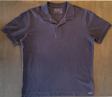 Eddie Bauer Pique 100 Cotton Polo Shirt Charcoal Gray Mens Large