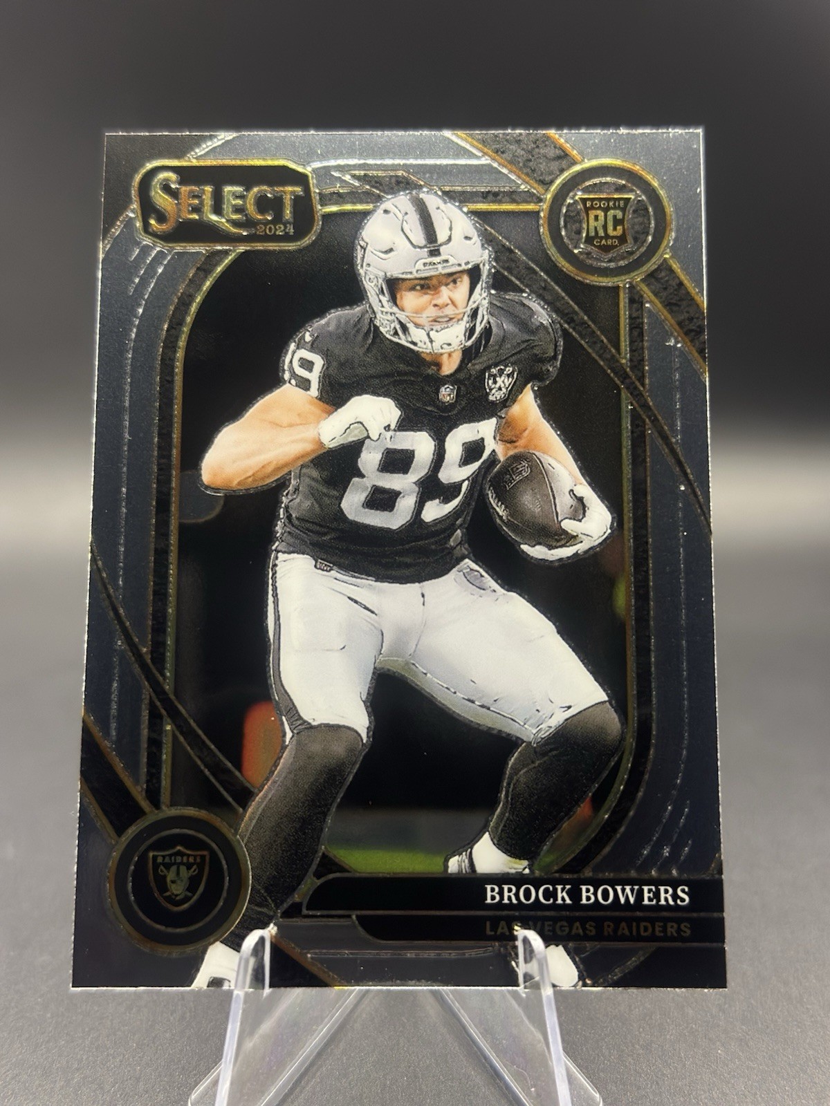 Brock Bowers 2024 Panini Select #222 Club Silver RC Las Vegas Raiders
