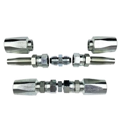 2 Hydraulic Hose Repair Kits 1/2 ID 2-Wire Hose Reusable Field Repair Fitting