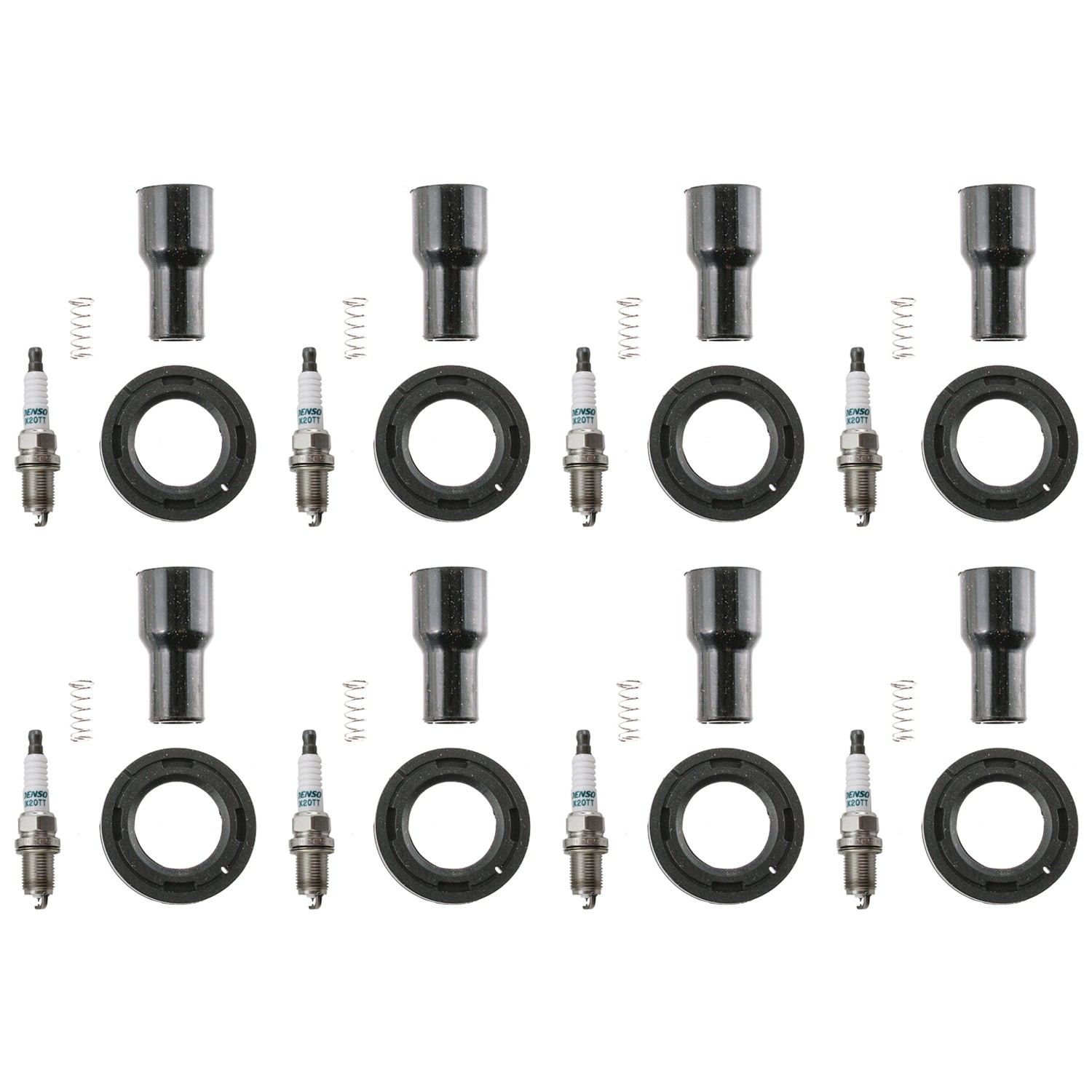 Denso 8 Iridium TT Spark Plugs 8 Coil Boots Kit for GS430 Land Cruiser Tundra V8