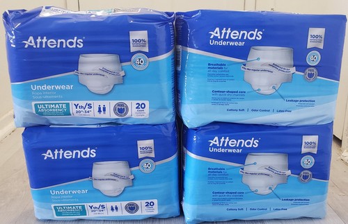Attends 1 Case 80 count Youth Disposable Youth Underwear Size Small/Medium