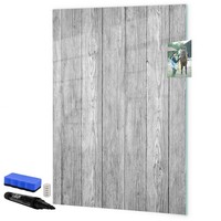 Rahmenlose Glas Magnettafel Mit Schwarzem Marker Schwamm Magneten Holzbretter