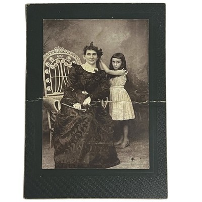 Vintage Cabinet Card Photo Woman Girl W E Singleton Lexington KY Portrait 1800s
