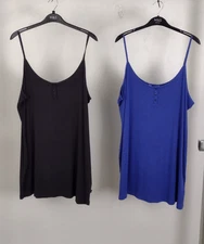 M&S Womens 2pcs Ribbed Camisole Tops Bundle Grey Blue Size XL NEW F2