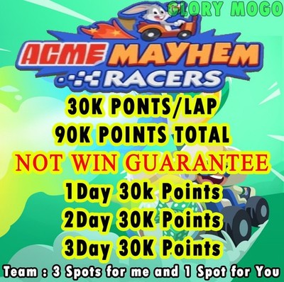 Tycoon ACME MAYHEM RACERS September 2 - 30k Points - Monopoly_Go