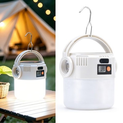 Camping Lantern: Solar & USB Dual Charging, Digital Display for Battery Level