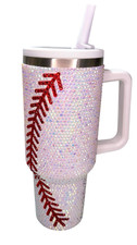Live Love Gameday® Crystal Bling Baseball 40-ounce Stainless Steel Tumbler NWOB