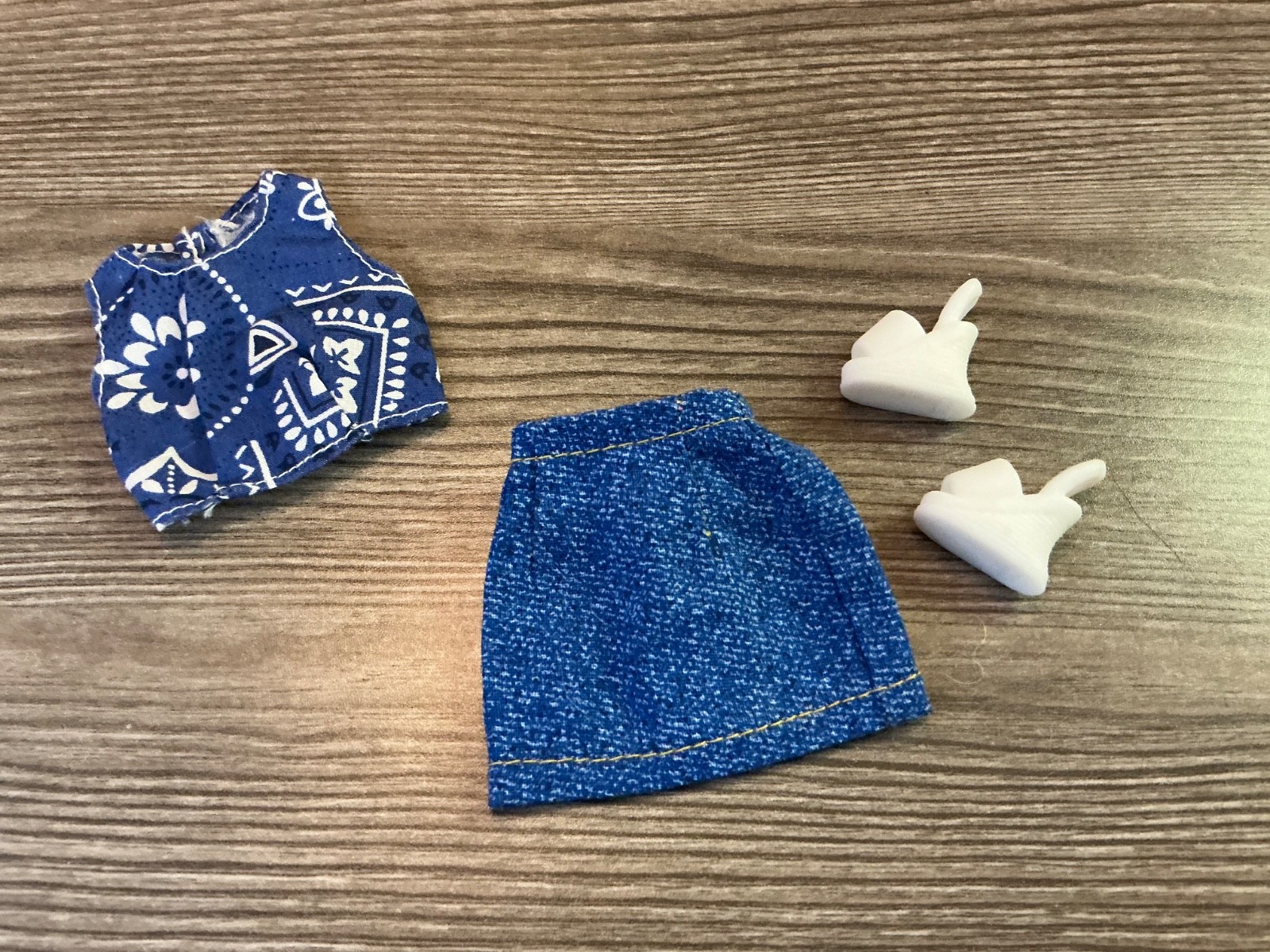 Mattel Barbie Doll Clothes Top Shirt Skirt Shoes Outfit Set Lot