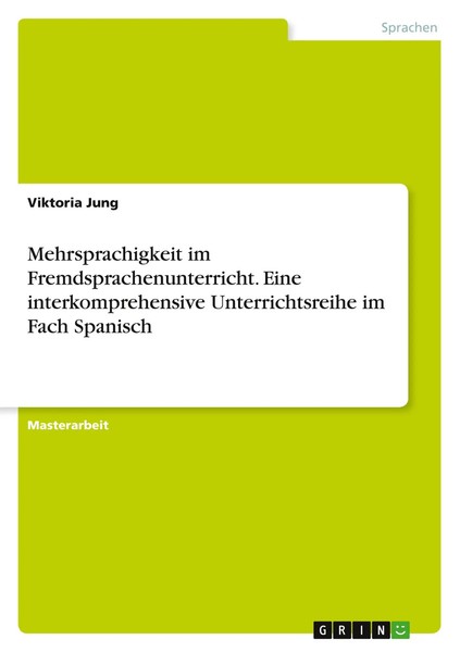 Viktoria Jung | Mehrsprachigkeit Im Fremdsprachenunterricht. Eine...-image