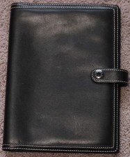 Coach Leather Notepad Holder, Black 6.25" x 8.5"