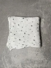 TL Care American Baby Company White Gray Moon Stars Muslin Swaddle Blanket Lovey