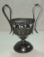 Vase Celery Candle Compote Flowers Silverplate Late 1800's Early 1900's  Antique