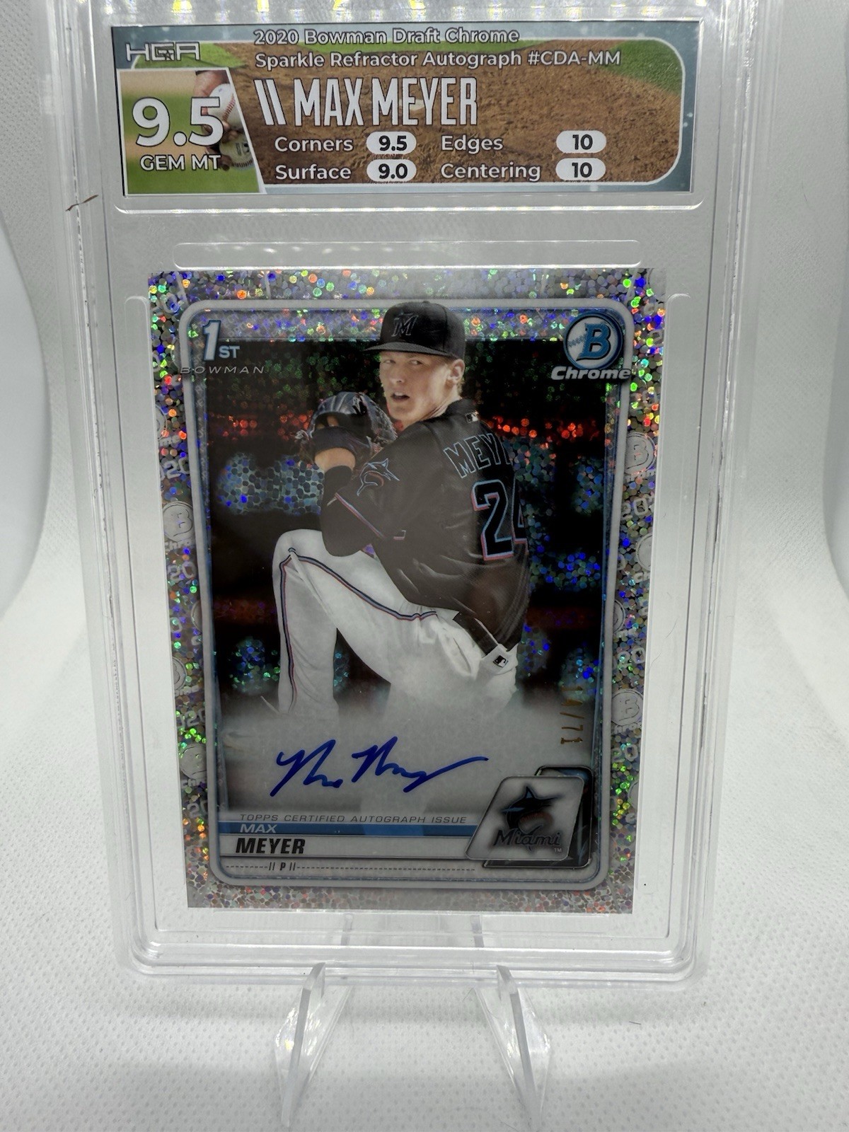 2020 Bowman Draft - Chrome Draft Picks Autographs Max Meyer #CDA-MM Sparkle /71