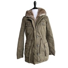 Aritzia Talula Trancas Green Faux Fur Line Utility Parka Jacket Size Xs