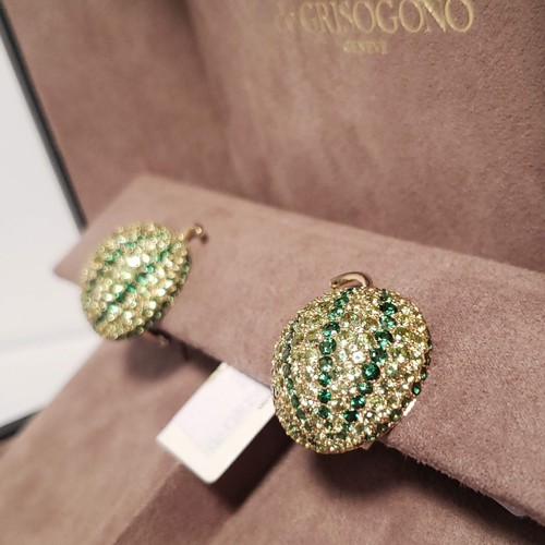 Grisogono Melon Earrings with Tsavorites, Peridots and Sapphires MSRP - Picture 4 of 5