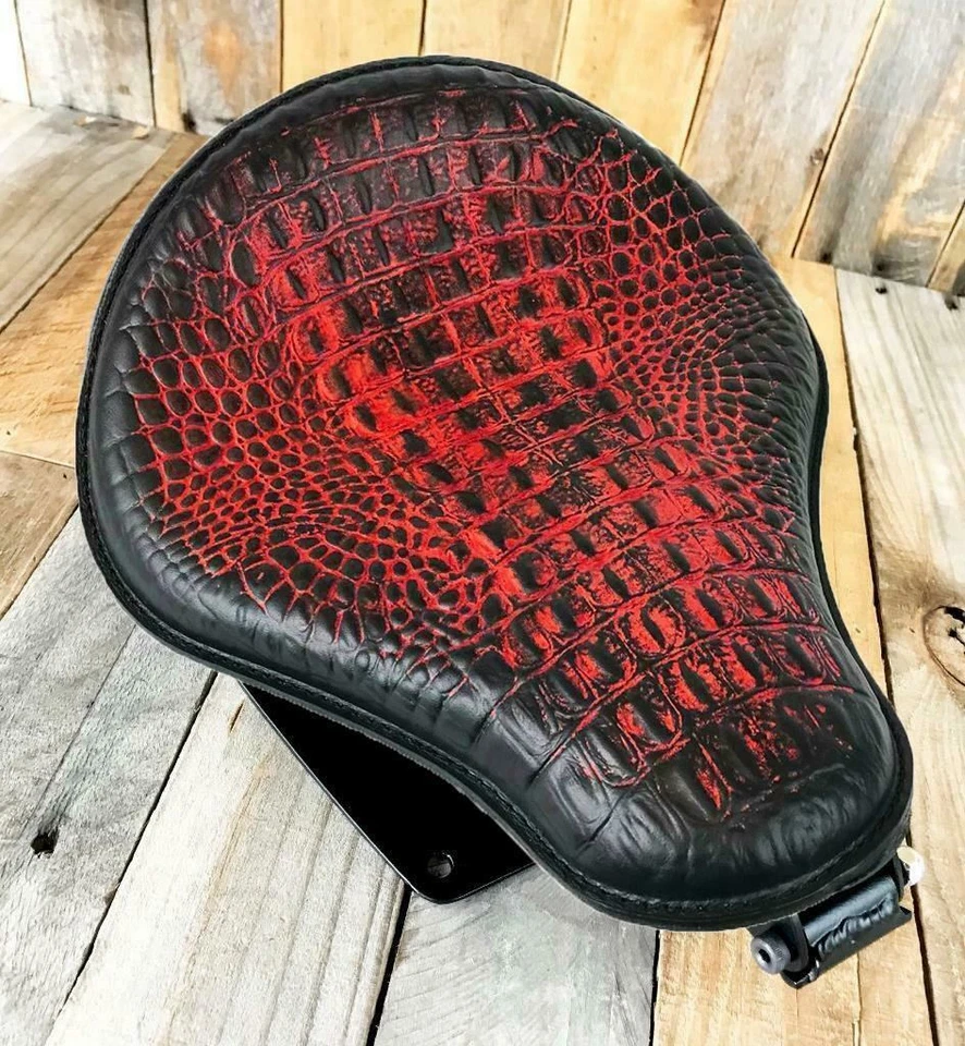 2006-2017 Harley Dyna Spring Seat Installation Kit Antique Red Alligator HS MRC Foto 2 de 4