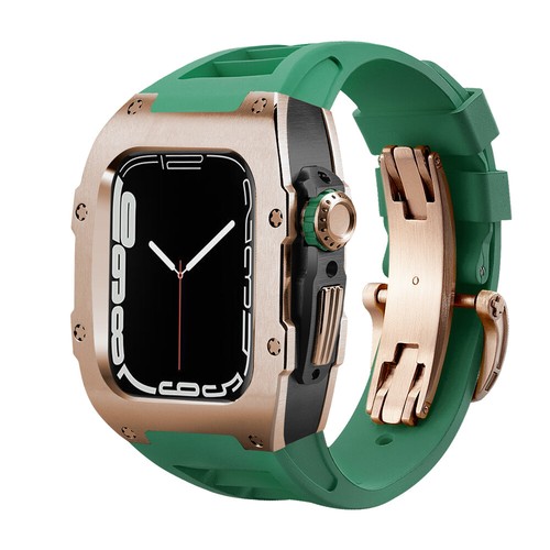 Custodia e cinturino in acciaio titanio per Apple Watch Series 4/5/6/7/8/SE RM Mod Kit - Foto 33 di 47