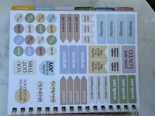 ECCOLO 2024-2025 18-Month Planner ~ Monthly/Weekly Pages Stickers Flowers - Picture 3 of 8