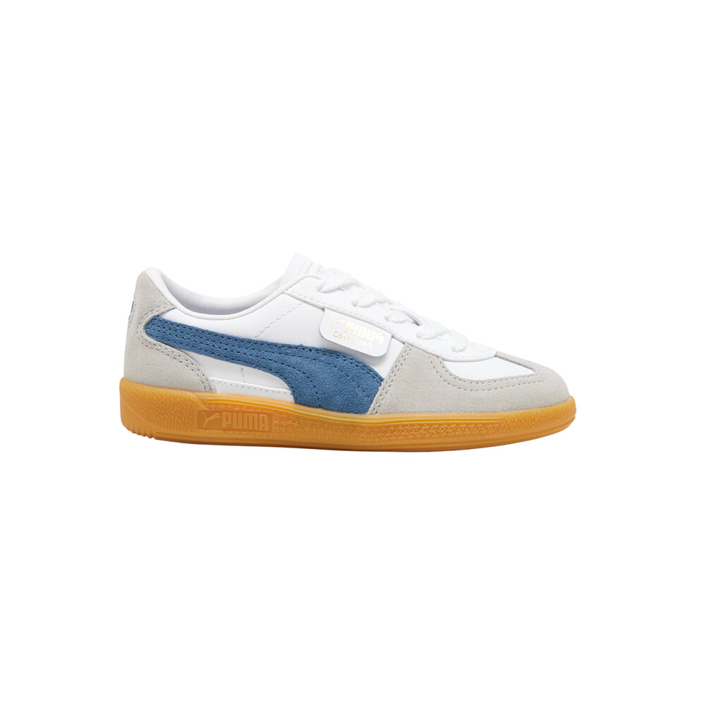 Белые кроссовки для маленьких мальчиков из кожи Puma Palermo на шнуровке, повседневная обувь 39727604