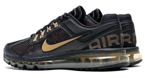 Nike Air Max 2013 Black Flat Gold HQ1927-001 Men's Size New